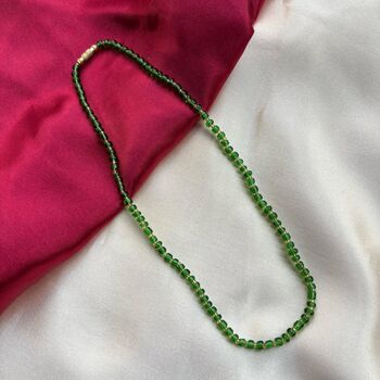 Green Crystal Quartz Tassel Mala Necklace, 4 of 8