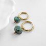 Waterproof African Turquoise Hoops, thumbnail 2 of 5