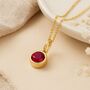 Personalised July Birthstone Necklace In Gold Plated Silver, thumbnail 2 of 11