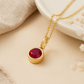 Personalised July Birthstone Necklace In Gold Plated Silver, 2 of 11