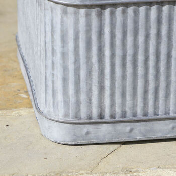 Set Of Three Industrial Corrugated Tub Planters, 4 of 8