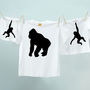 Matching Gorilla / Monkey Twinning Tshirt Tops, thumbnail 3 of 3