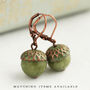 Moss Olive Green Acorn Necklace, thumbnail 5 of 8