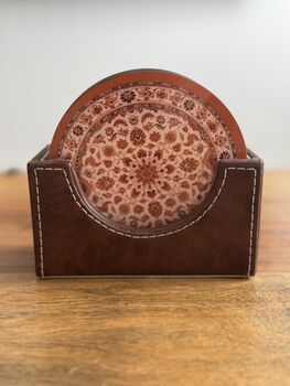 Set Of Six Coasters With Case, Indian Print, 8 of 12