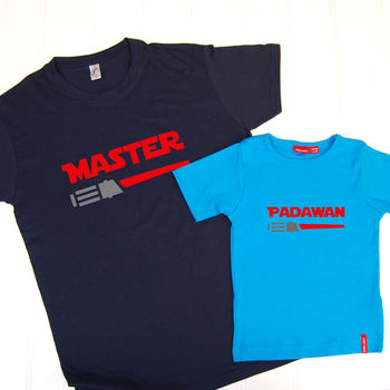 Personalised Master And Padawan T Shirt Set, 3 of 10
