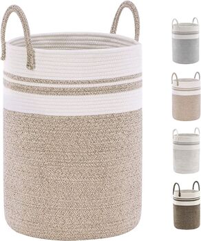 58 L Brown Cotton Rope Woven Storage Basket, 5 of 8
