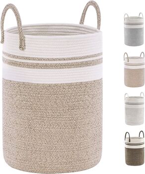 58 L Brown Cotton Rope Woven Storage Basket, 5 of 8
