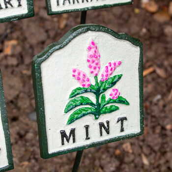 10 Piece Herb Plant Labels Hand Painted, 3 of 4