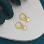 Sterling Silver White Opal Planet And Star Huggie Hoop Earrings, thumbnail 3 of 11