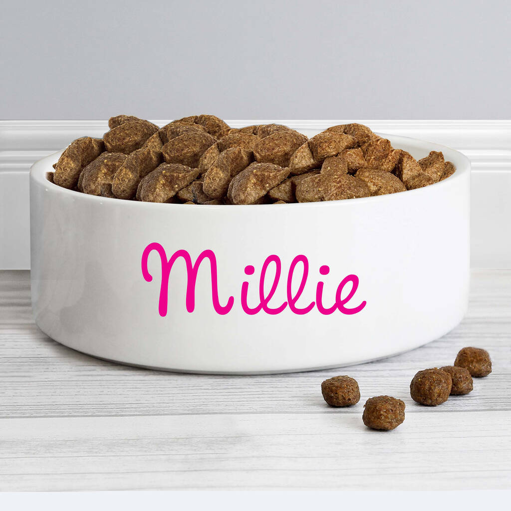 Personalised Pink Pet Bowl With Name, 1 of 2