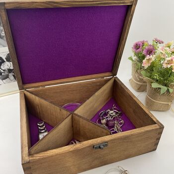 Personalised Wooden 18th Or 21st Wooden Jewellery Box, 4 of 6