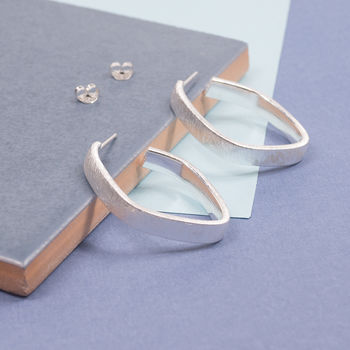 Silver Polygon Earrings With Rose Gold Plating, 3 of 4