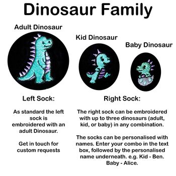 Personalised Dinosaur Socks Gift For Dad, 3 of 4