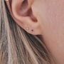 Mini Sterling Silver Sapphire Cz Stud Earrings, thumbnail 1 of 7