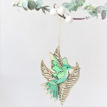 Exotic Hummingbird Christmas Decoration, 3 of 4