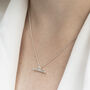 Sterling Silver T Bar Necklace, thumbnail 6 of 9