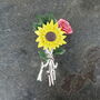 Sunflower And Rose Brooch, thumbnail 1 of 4
