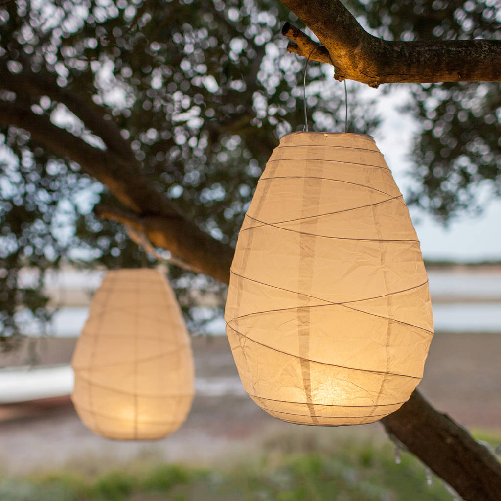 Pair Of Battery LED Paper Lantern Lights By Lights4fun
