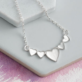 Linked Hearts Sterling Silver Necklace, 2 of 4