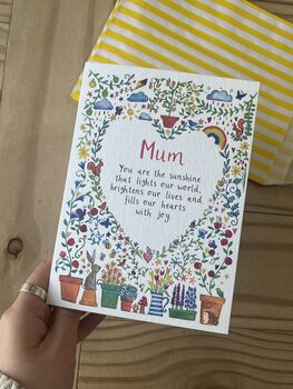 Personalised Sunshine Garden Mother's Day Card For Mum, 5 of 5