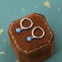 Sterling Silver Hoops With Tiny Dangling 3mm Turquoise, thumbnail 5 of 12
