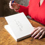 Traditionally Bound Linen Guest Book: Calligraphy Font, thumbnail 1 of 9