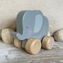 Wooden Push Toy Elephant, thumbnail 1 of 3