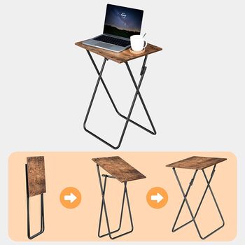 Set Of Two Small Folding Side Table Tray Table, 8 of 9