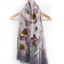 Rose Print Soft Pink And Grey Boxed Scarf With Gift Card, thumbnail 3 of 5