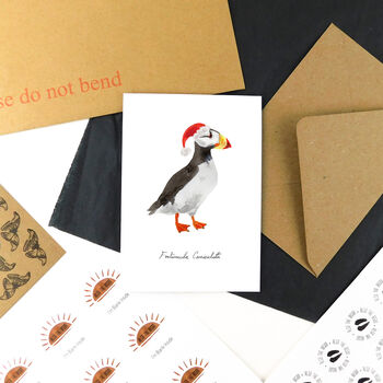 Horned Puffin Christmas Cards, 5 of 8