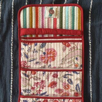 Tri Fold Travel Toiletry Make Up Kit Roll Up With Zip, 4 of 12
