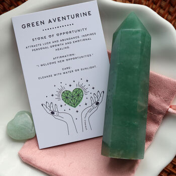 Green Aventurine Crystal Tower Gift With Crystal Card, 3 of 10