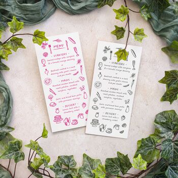 Wedding Doodles Menu Card, 5 of 9