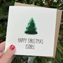Personalised Green Puffed Christmas Tree Card, thumbnail 1 of 2