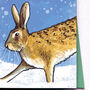 Christmas Card Hare Animal Pun Card, thumbnail 3 of 4