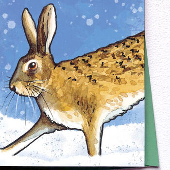 Christmas Card Hare Animal Pun Card, 3 of 4