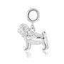 Pug Charm Sterling Silver, thumbnail 3 of 12