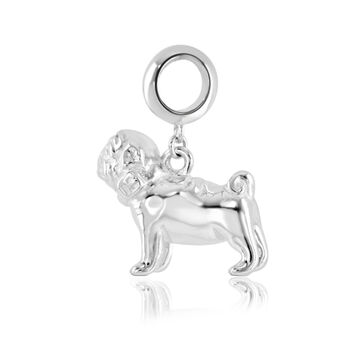 Pug Charm Sterling Silver, 3 of 12