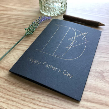 Personalised Lightning Bolt Initial Father's Day Card, 5 of 7