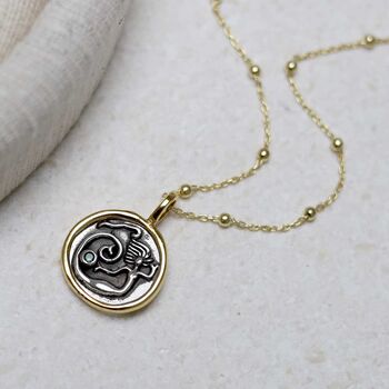 Gold Plated Sterling Silver Mermaid Necklace, 8 of 12