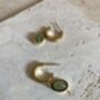 Dangle Hoop Mint 18 K Gold Plated Earrings, thumbnail 2 of 5