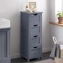 White Slim Storage Cabinet With Four Drawers, thumbnail 2 of 10