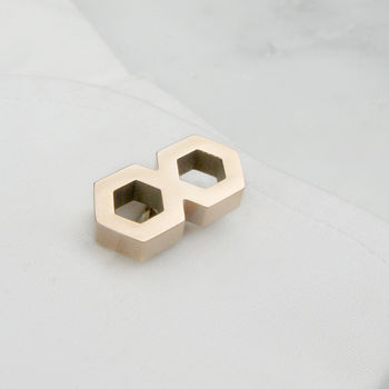 Geometric Infinity Cufflinks Silver Rose Or Gold Colour, 4 of 6