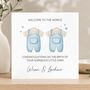 Twin Boys New Baby Card, Welcome To The World Boys, thumbnail 2 of 4