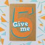 Fifth Birthday Card | Give Me Five, thumbnail 2 of 3