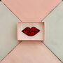 The 'Sparkle Kiss' Red Lips Glitter Brooch / Valentines Or Galentines Gift / Retro Brooch / Pop Art Jewellery, thumbnail 1 of 5