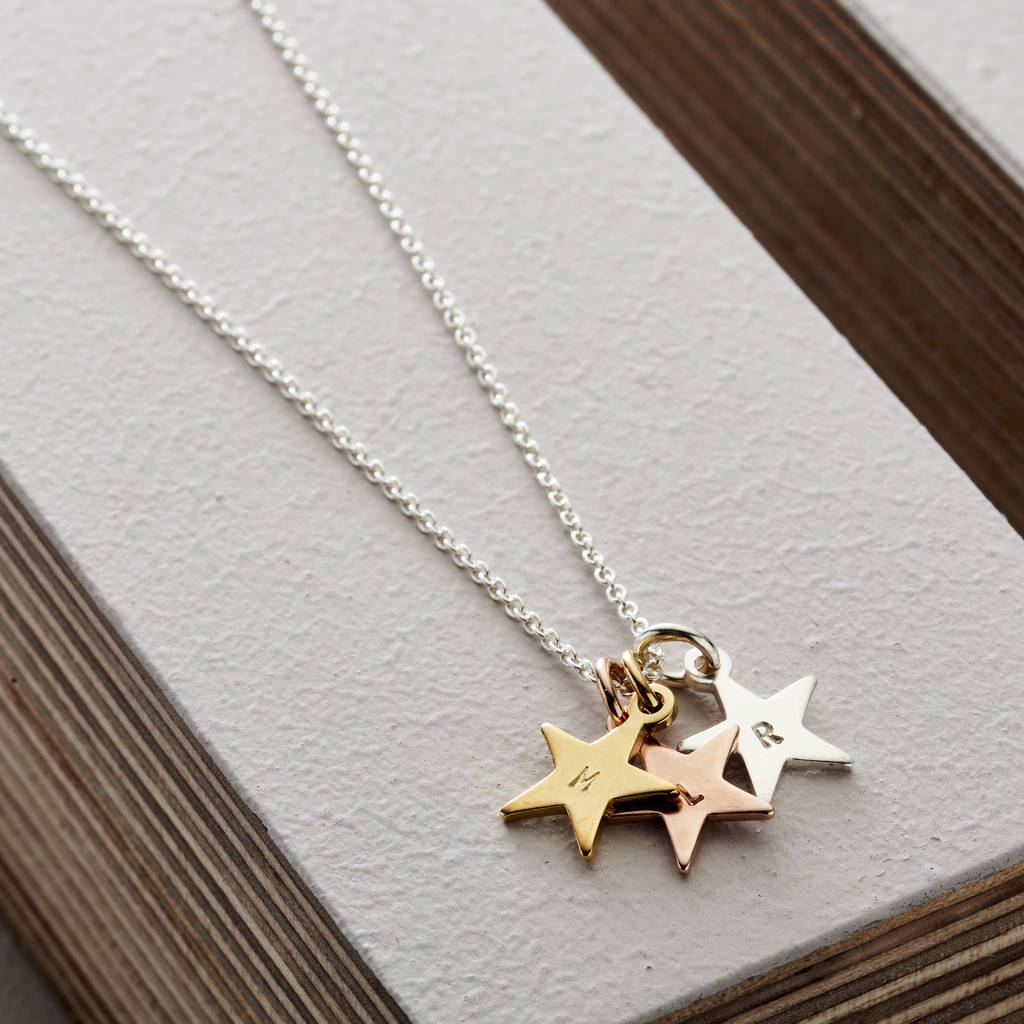 Personalised Tricolore Stars Necklace By Posh Totty Designs ...