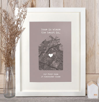 Our First Home Personalised Map Print, 10 of 12
