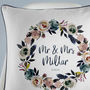 Watercolour Floral Personalised Wedding Cushion, thumbnail 2 of 2