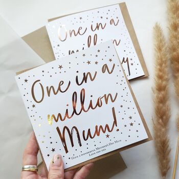 One In A Million Mummy | Personalised Mother's Day Card, 2 of 3